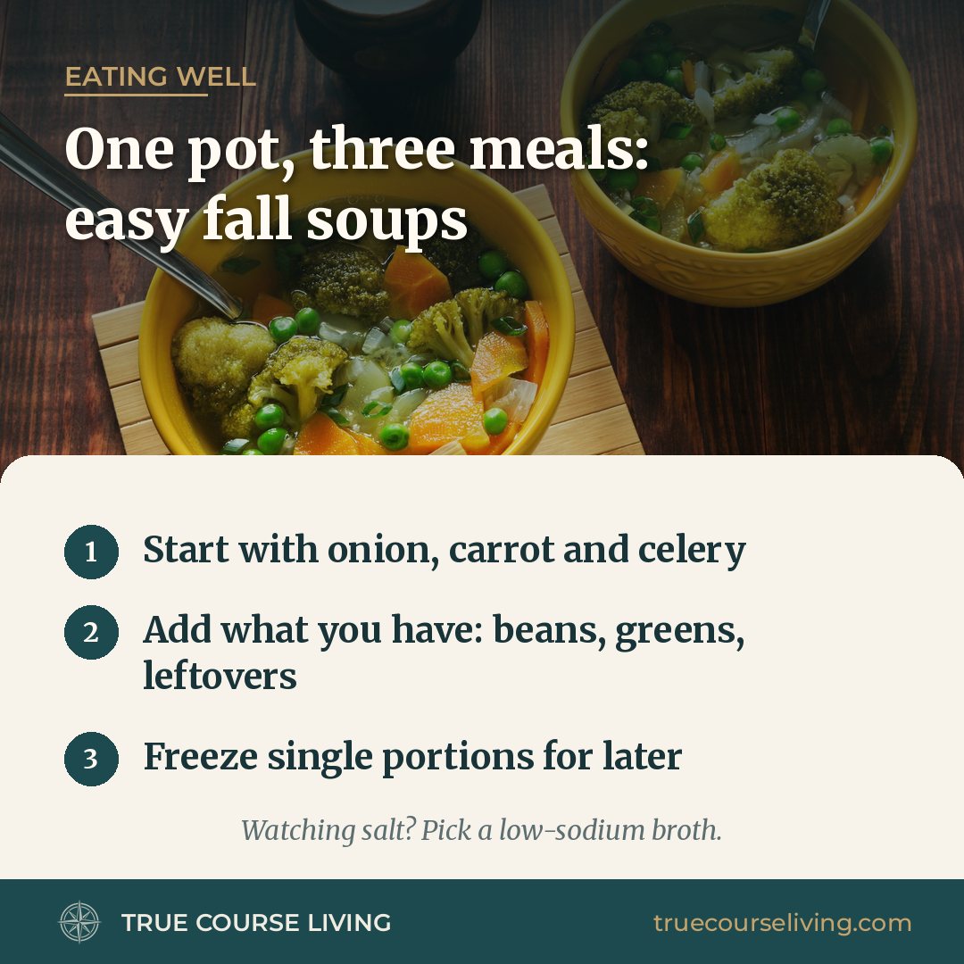 Tip card: One Pot, Three Meals: Easy Fall Soups