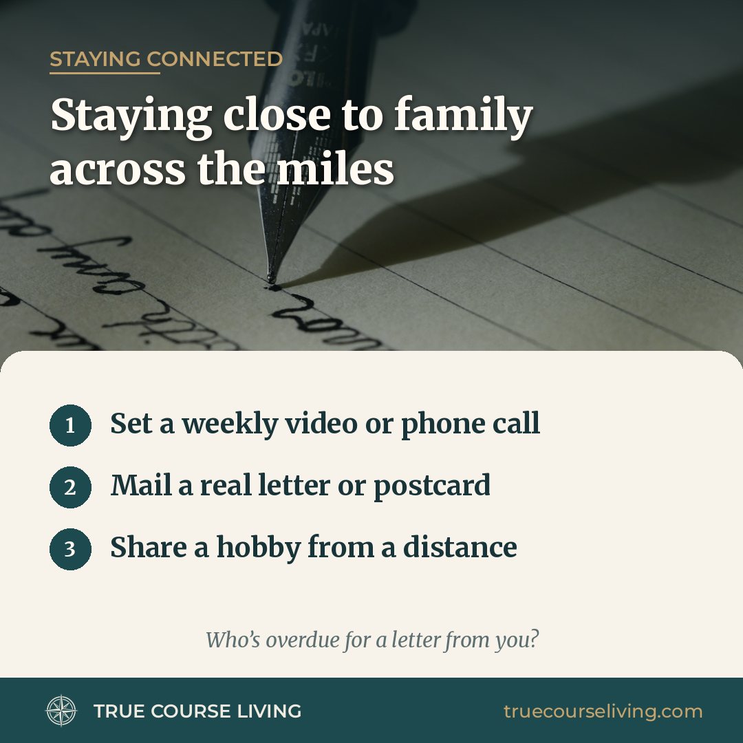 Tip card: Staying Close to Family Across the Miles