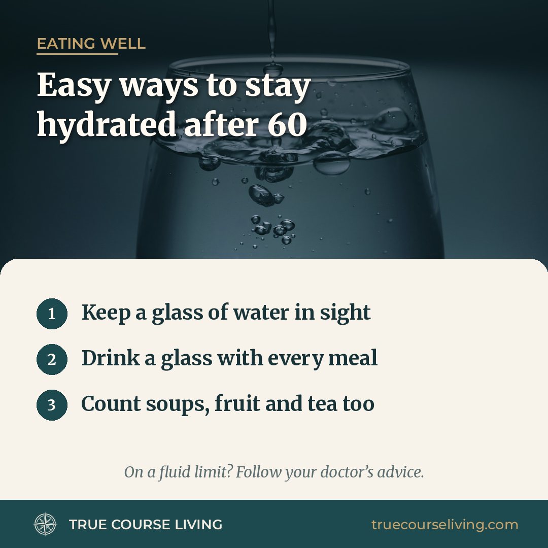 Tip card: Easy Ways to Stay Hydrated After 60